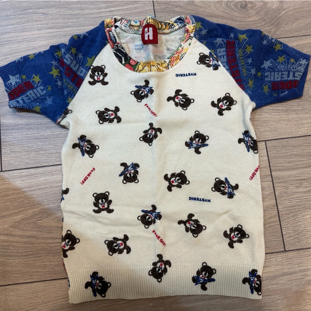 Hysteric Glamour F**k off bear wool knit tshirt